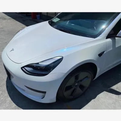 Ravoony Plus Glossy White to Blue Car Vinyl Wrap review Perla Monclova