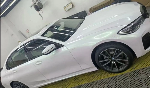 Ravoony Plus PET Gloss Aurora White Car Vinyl Wrap review 