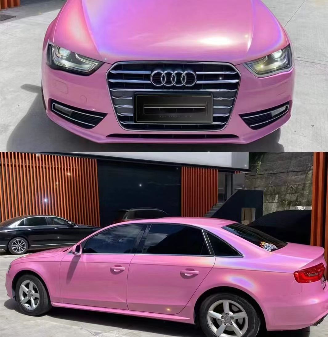 Ravoony Plus Glossy Laser Pink Car Vinyl Wrap review Adriana E