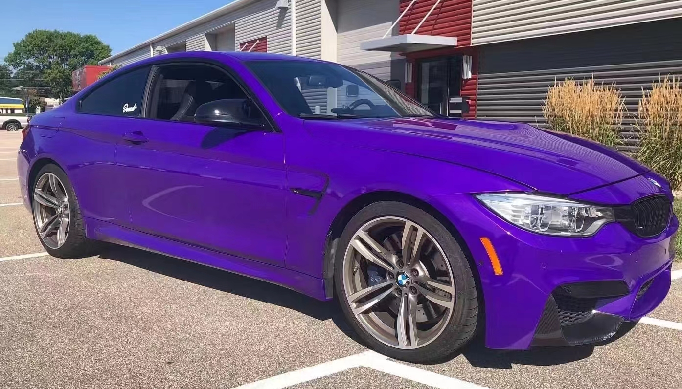 Ravoony Plus PET Glossy Explosion Purple Car Vinyl Wrap review Adriana E