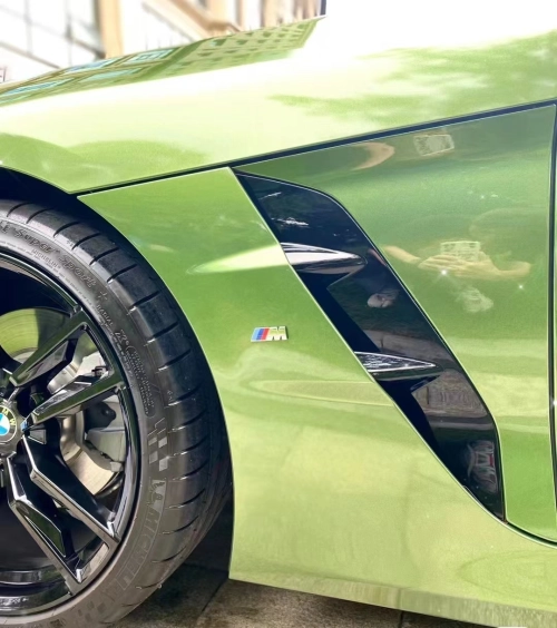 Ravoony Plus PET Glossy Metallic Mamba Green Car Vinyl Wrap review 