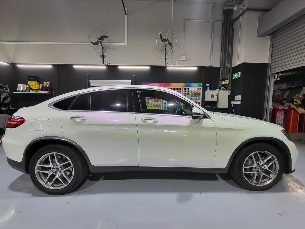 Ravoony Plus PET Glossy White to Purple Vinyl Car Wrap review india owens 01