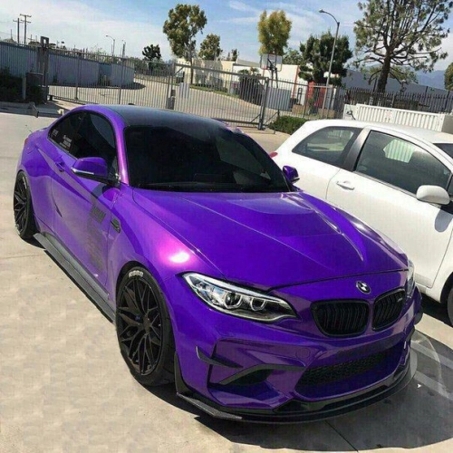 Ravoony Plus PET Glossy Explosion Purple Car Vinyl Wrap review 