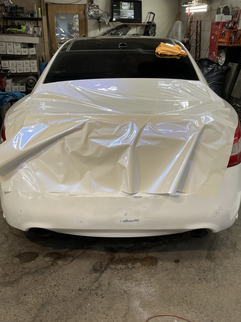 Ravoony Plus PET Glossy White to Blue Car Vinyl Wrap review David Lopez 00