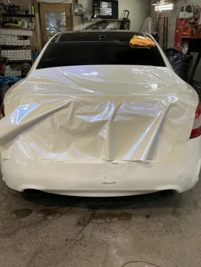 Ravoony Plus Glossy White to Blue Car Vinyl Wrap review David Lopez 00