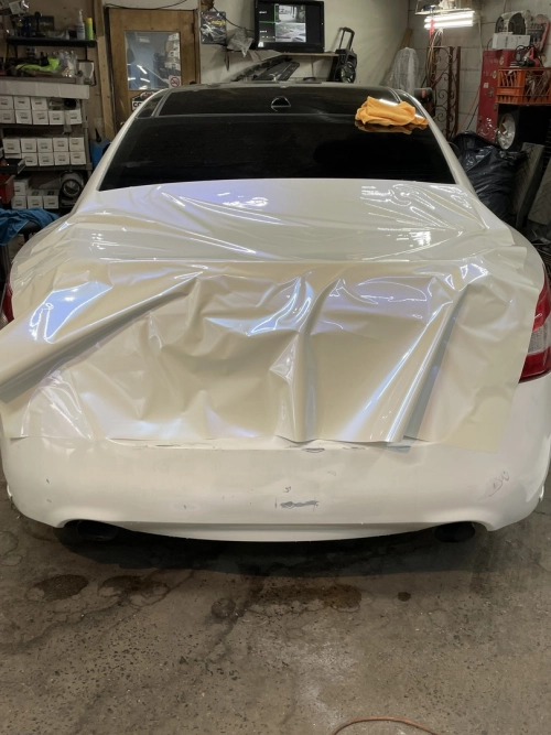 Ravoony Plus PET Glossy White to Blue Car Vinyl Wrap review 