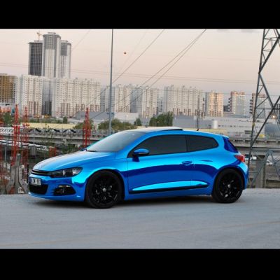 Ravoony Plus Glossy Chrome Blue Car Vinyl Wrap review Damian Diaz