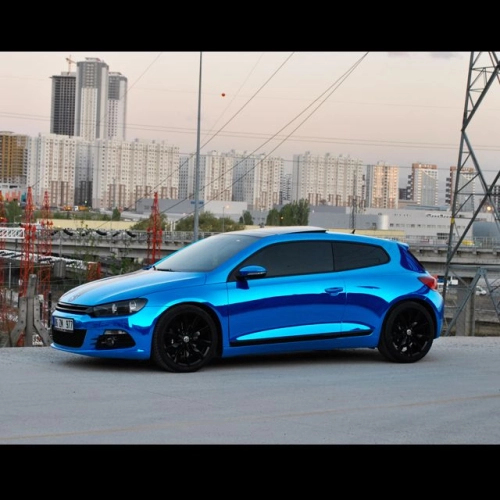 Ravoony Plus Glossy Chrome Blue Car Vinyl Wrap review 