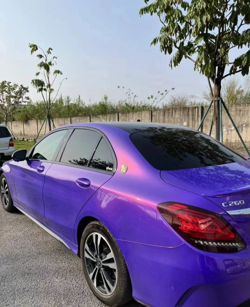 Ravoony Plus PET Glossy Explosion Purple Car Vinyl Wrap review 