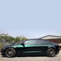 Ravoony Plus Gloss Pearlized Benz Emerald Green Car Vinyl Wrap review 1
