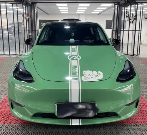 Ravoony Plus Porsche Gloss Olive Green Vinyl Car Wrap review 