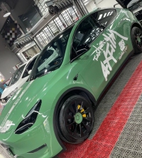 Ravoony Plus Porsche Gloss Olive Green Vinyl Car Wrap review 1