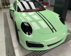 Ravoony Plus Ferrari Gloss Moss Green Vinyl Car Wrap review Tayven Smith
