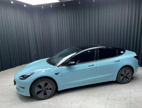 Ravoony Plus Glossy Crystal Light Blue Car Vinyl Wrap review 