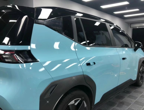 Ravoony Plus Glossy Crystal Light Blue Car Vinyl Wrap review 