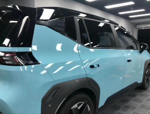 Ravoony Plus PET Glossy Crystal Light Blue Car Vinyl Wrap review 