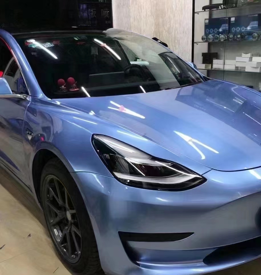 Ravoony Plus Glossy Metal Paint Mist Blue Car Wrap review Lucetta Crawford