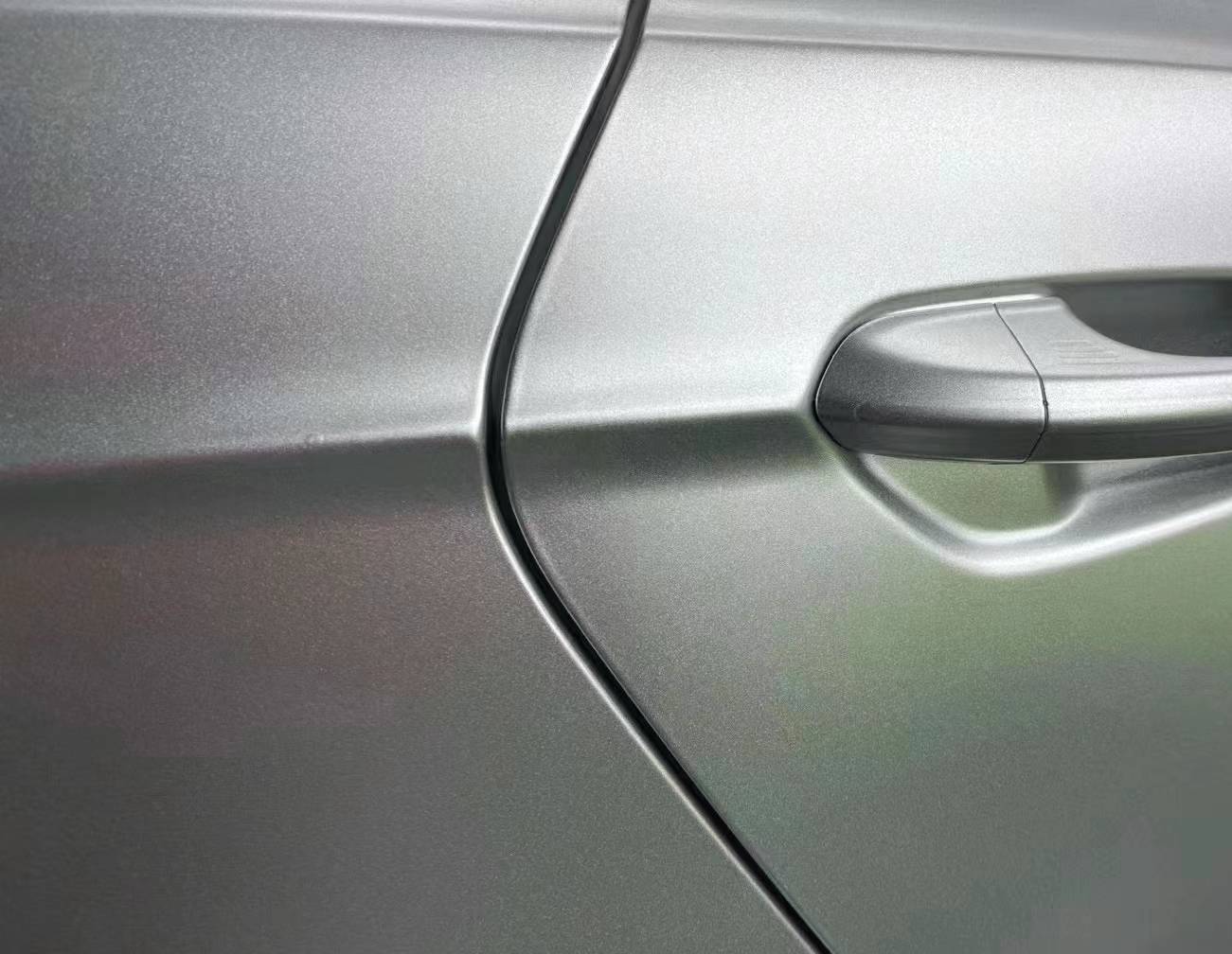 Ravoony Plus Matte Metallic Silver Glitter Car Wrap review Isaiah Leano 02