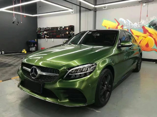 Ravoony Plus Glossy Metallic Mamba Green Car Vinyl Wrap review 