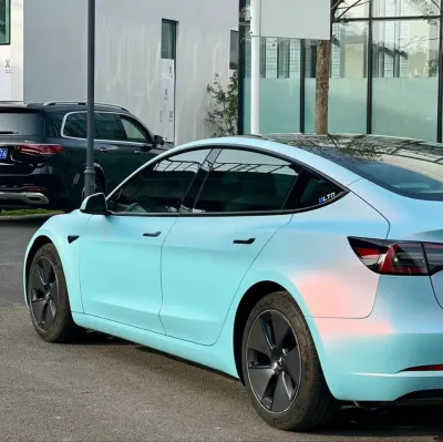  Ravoony Plus Matte Twin Pink Blue Car Vinyl Wrap review Mike Murphy 01