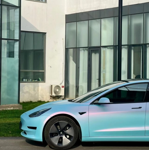 Ravoony Plus PET Matte Twin Pink Blue Car Vinyl Wrap review 