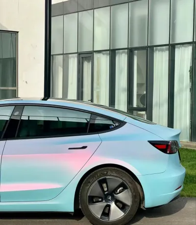   Ravoony Plus Matte Twin Pink Blue Car Vinyl Wrap review Mike Murphy 02