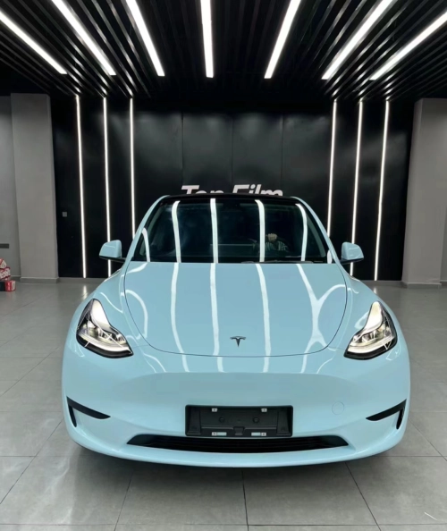 Ravoony Plus PET Glossy Crystal Glacier Blue Car Wrap review 