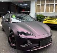   Ravoony Plus Ultra Matte Black Purple Car Vinyl Wrap review 0