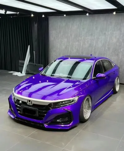 Ravoony Plus PET Glossy Explosion Purple Car Vinyl Wrap review Cash Sanford
