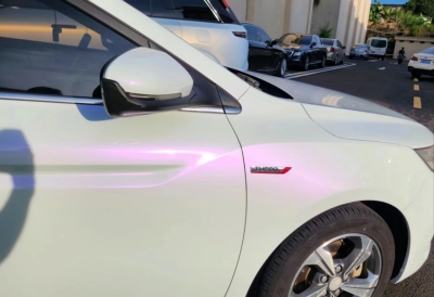 Ravoony Plus Glossy White to Purple Vinyl Car Wrap review Charles Henry 01