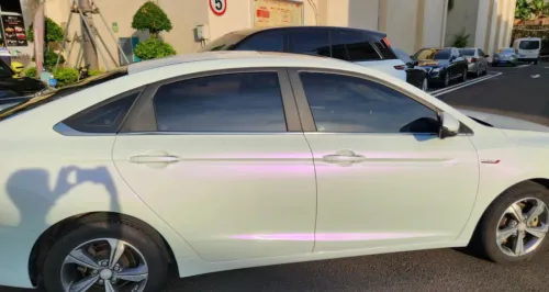 Ravoony Plus Glossy White to Purple Vinyl Car Wrap review 