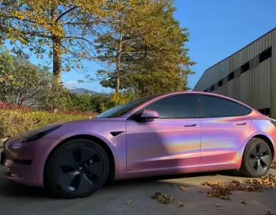Ravoony Plus Glossy Laser Pink Car Vinyl Wrap review Adam Kaye