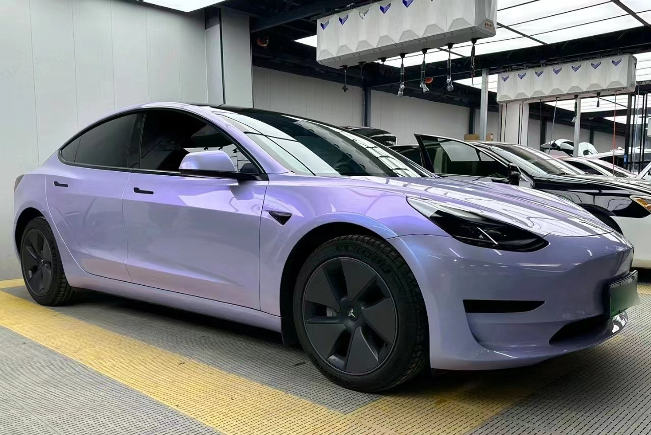 Ravoony Plus Glossy Twin Silver Purple Car Vinyl Wrap review Peggy McCann 00