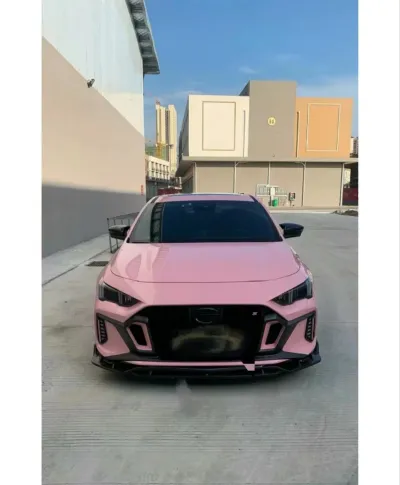 Ravoony Basic Gloss Crystal Peach Pink Car Vinyl Wrap review MORENA BRIZUELA 01