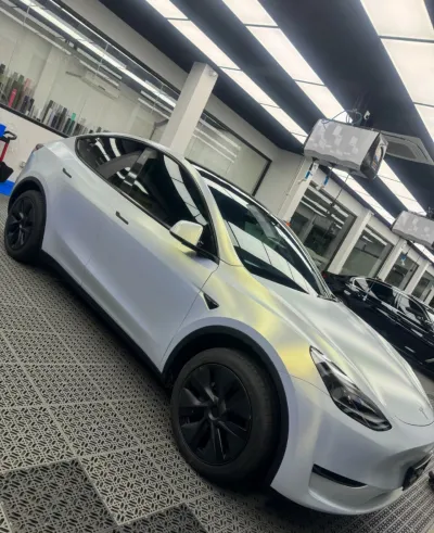 Ravoony Plus Ultra-Matte Gold Blue Car Vinyl Wrap review Crystal Bolton 00