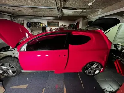Ravoony Plus Glossy Fluorescent Pink Car Vinyl Wrap review Aiden Peters 00