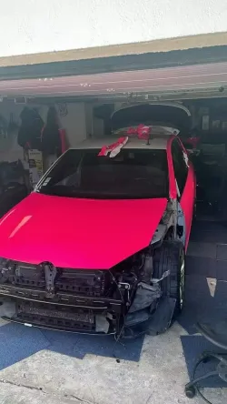 Ravoony Plus Glossy Fluorescent Pink Car Vinyl Wrap review Aiden Peters 02