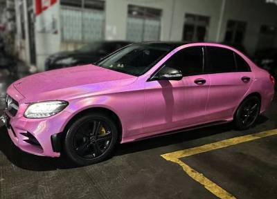 Ravoony Plus Glossy Laser Pink Car Vinyl Wrap review Steve Howe 00