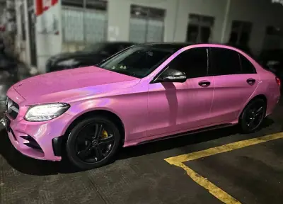 Ravoony Plus Glossy Laser Pink Car Vinyl Wrap review Steve Howe 00