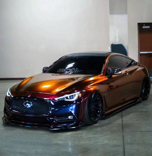 Ravoony Plus PET Gloss Color Shift Rainbow Drift Black Red Vinyl Wrap review 