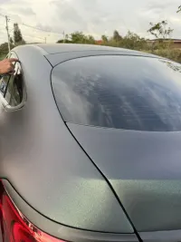 Ravoony Plus Matte Diamond Black Green Car Wrap review 2