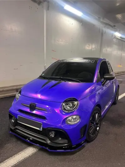 Ravoony Plus PET Glossy Explosion Purple Car Vinyl Wrap review Marbella  Castillo 01