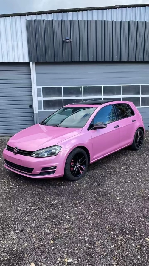 Ravoony Plus PET Glossy Laser Pink Car Vinyl Wrap review 