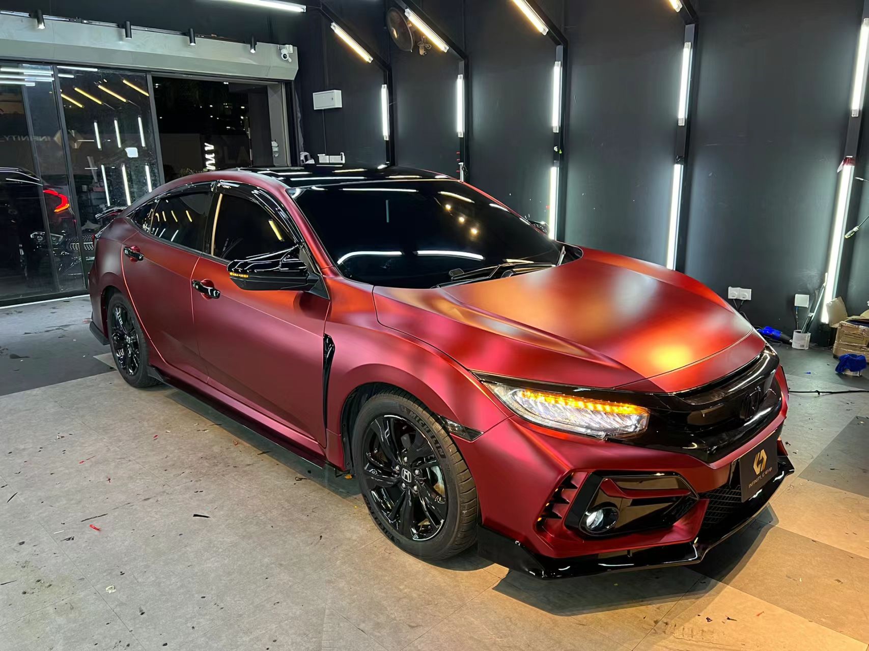 Ravoony Plus PET Matte Chrome Romanee Red Vinyl Car Wrap review Dillon Thompson 01