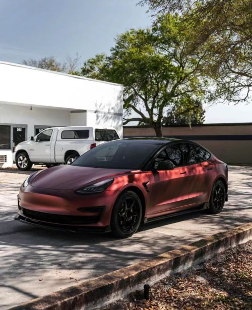 Ravoony Plus PET Matte Chrome Romanee Red Vinyl Car Wrap review 