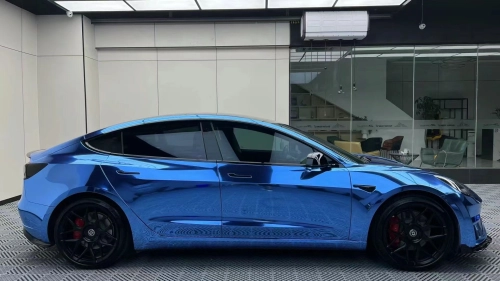 Ravoony Plus Glossy Chrome Light Blue Car Vinyl Wrap review 