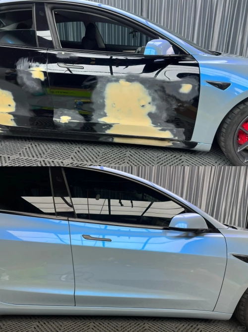 Ravoony Plus PET Fancy Rock Grey Color Fliper Car Wrap review 