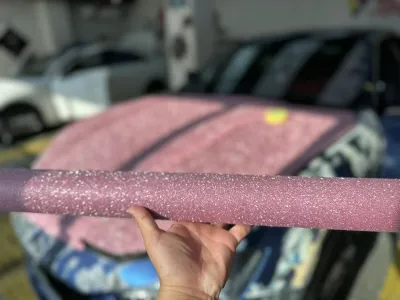 Ravoony Plus Super Glitter Pink Car Vinyl Wrap review Cullen Anderson 00