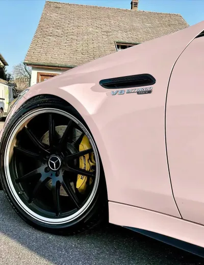 Ravoony Plus PET Glossy Baby Pink Car Vinyl Wrap review rula abuawad 02