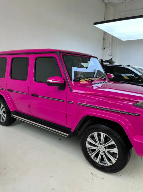 Ravoony Plus PET Glossy Crystal Rose Red Vinyl Car Wrap review 